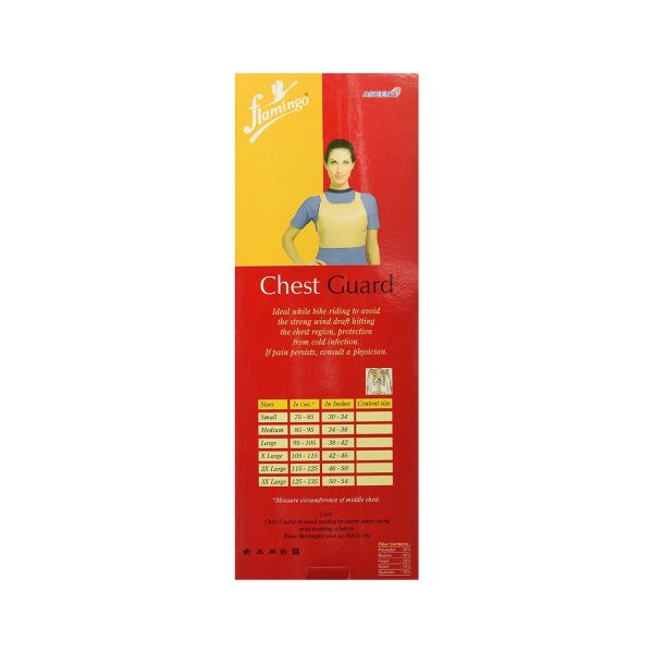 size chart of Flamingo Chest Guard