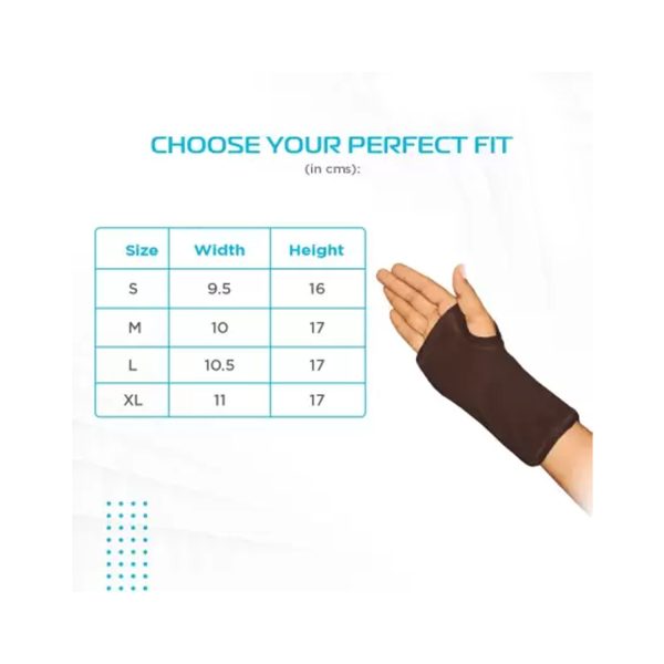 Carpal Wrist Support size chart
