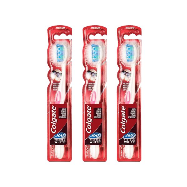 Colgate 360′ Visible White Toothbrush (Pack of 3) Colgate 360′ Visible White Toothbrush (Pack of 3)