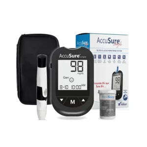 AccuSure Glucose Meter with 25 Test Strips- Glucometer