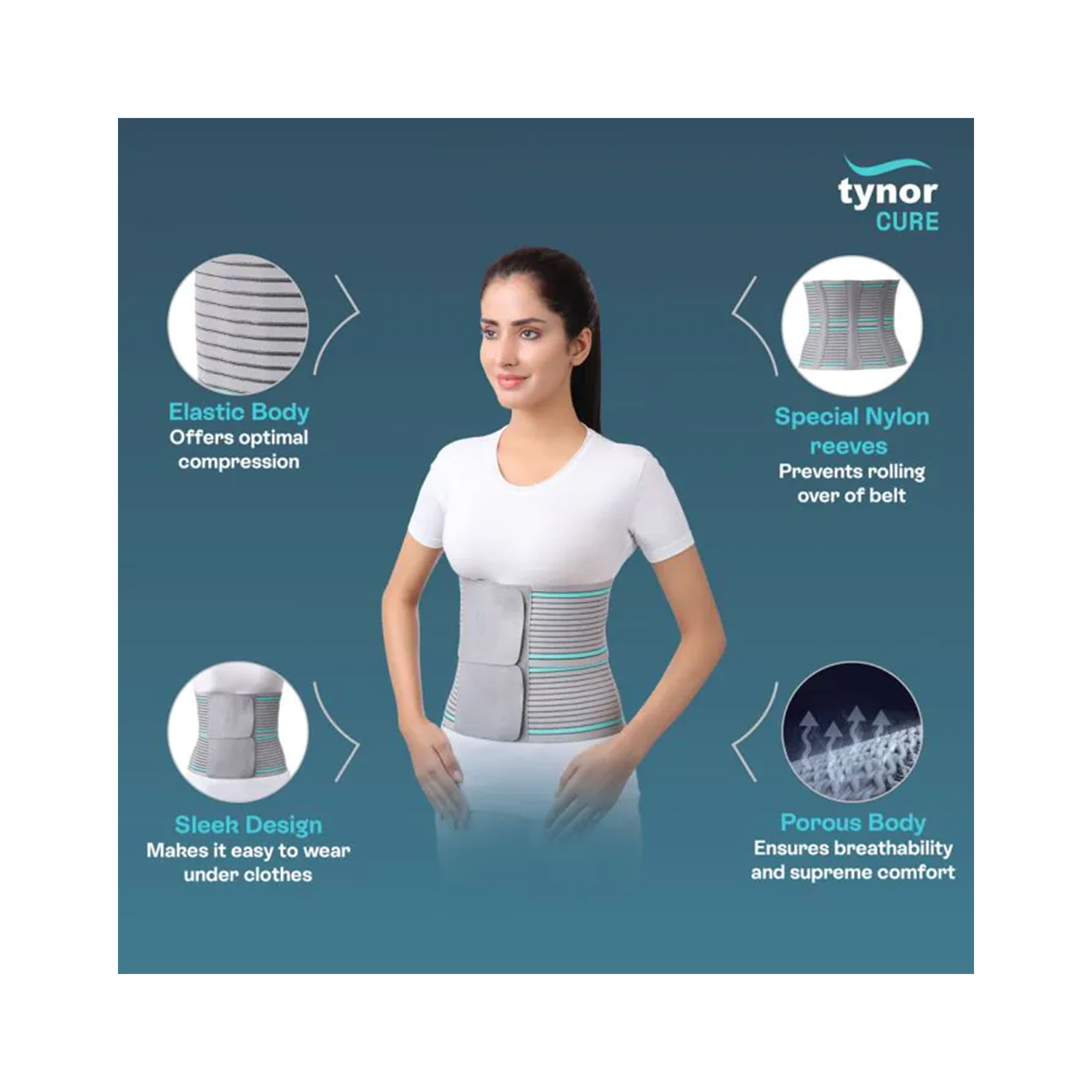 Tynor Tummy Trimmer (Abdominal Belt 8 inches) A -03 Small (3)