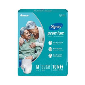 Dignity Premium Adult Pull Up Diapers Medium Wait Size 24-53 Inches – 10 Diapers