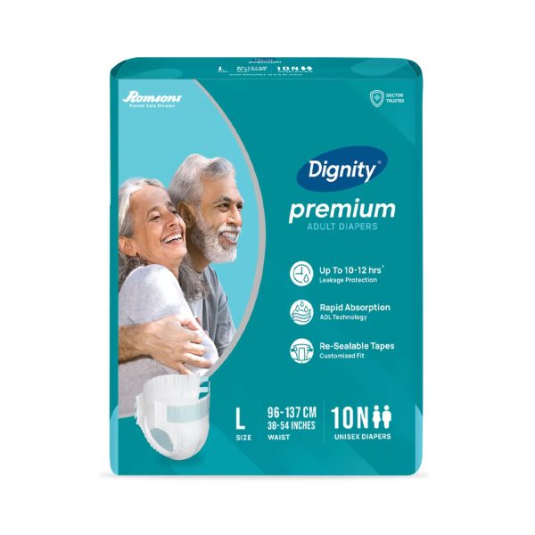 Dignity Premium Adult Diapers, Large, Waist Dignity Premium Adult Diapers, Large, Waist