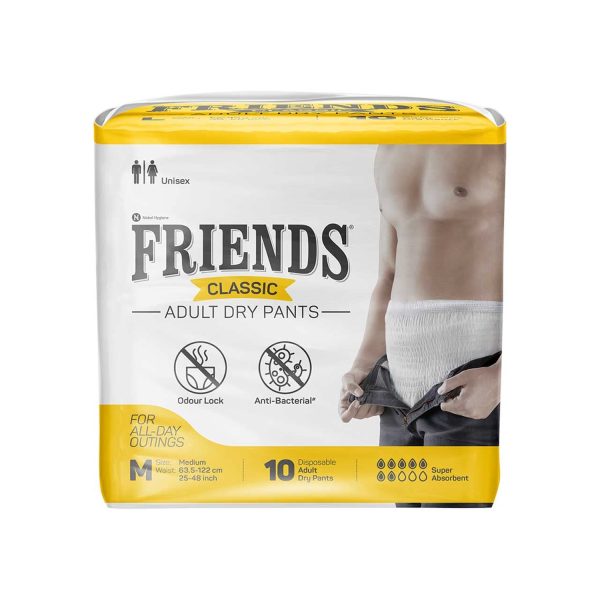Friends Classic Adult Diapers, Pant Style, 8 Hours Protection- Medium Friends Classic Adult Diapers, Pant Style, 8 Hours Protection- Medium