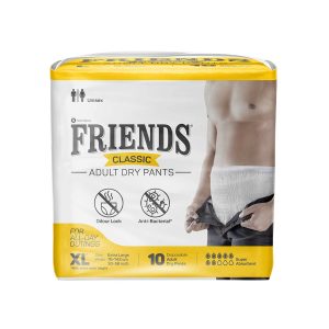 Friends Classic Adult Diapers, Pant Style, 8 Hours Protection- XL (10 Diapers)