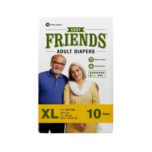 Friends Easy Adult Diapers, Tape Style, 8 Hours Protection – XL (10 Diapers)