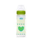 Chicco New Decoration Well Being Feeding Bottles -Fast Flow Green (330 ml)