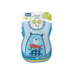 Chicco Easy Meal Bibs 3Pcs (BOY) 6M+( blue)