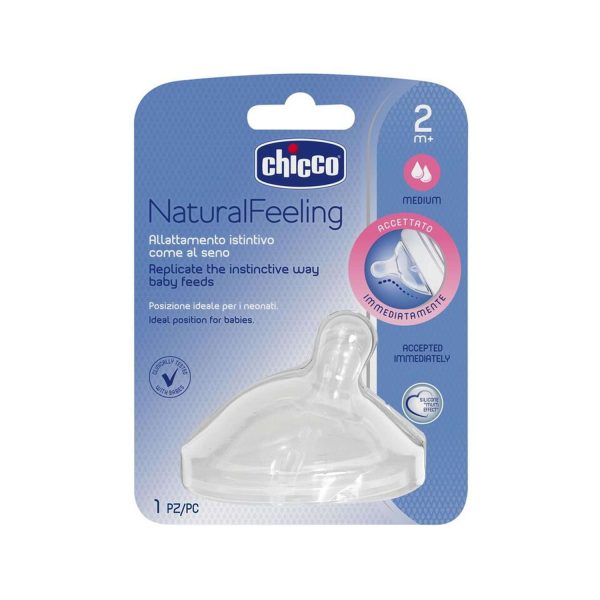 Chicco Teat Naturalfeeling 2M+ F Medium Flow Nipple (Pack of 1 Nipple) Chicco Teat Naturalfeeling 2M+ F Medium Flow Nipple (Pack of 1 Nipple)