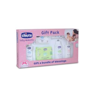 Chicco Sweet Surprise Set-6Pcs GBW 100ml + Soap 75g + Lotion 100ml +Talc 75g + Shampoo 30ml + Wipes 20 pcs