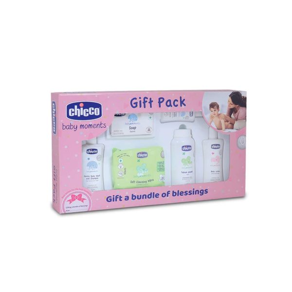Chicco Sweet Surprise Set-6Pcs GBW 100ml + Soap 75g + Lotion 100ml +Talc 75g + Shampoo 30ml + Wipes 20 pcs