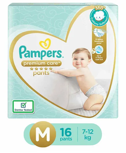 Pampers Premium Care Diaper Pants Size M (Medium) - Pack of 16 Pampers Premium Care Diaper Pants Size M (Medium) - Pack of 16