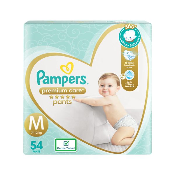 Pampers Premium Care Diaper Pants Size M (Medium) - Pack of 54