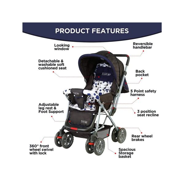 LuvLap Sunshine Baby Stroller Black