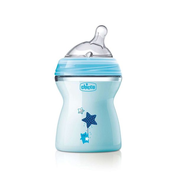 Chicco Natural Feeling Feeding Bottle - 250ml (Medium) Blue Chicco Natural Feeling Feeding Bottle - 250ml (Medium) Blue