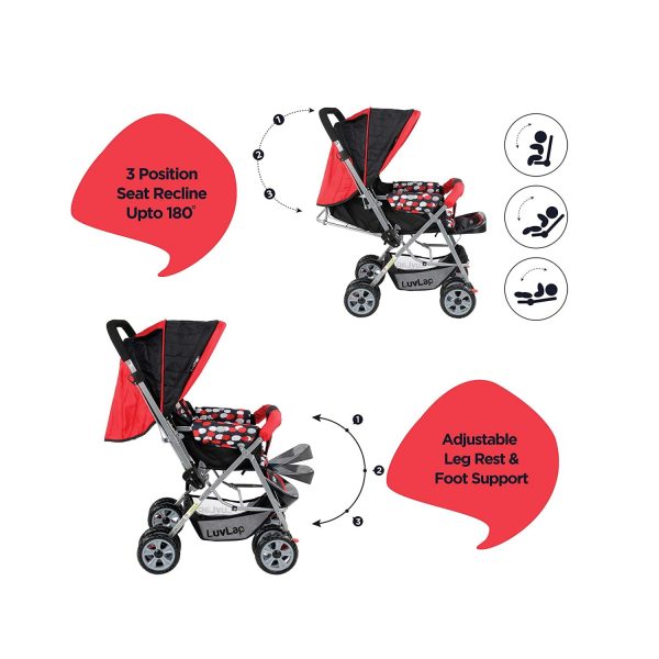 LuvLap Sunshine Baby Stroller red