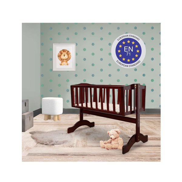 Luvlap wooden cot c-10 cherry red