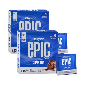 Manforce Epic Condoms Super Thin Silk Chocolate 3 Condoms in 1 Pack – (Pack of 2)