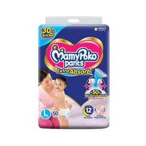 MamyPoko Extra Absorb Diaper (Pant Style)Large, 50 Diapers
