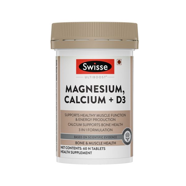 Swisse Magnesium, Calcium + D3 (60 Tablets)