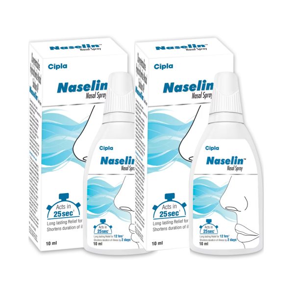 Cipla Naselin Nasal Spray – 10ml (Pack of 2) Cipla Naselin Nasal Spray – 10ml (Pack of 2)