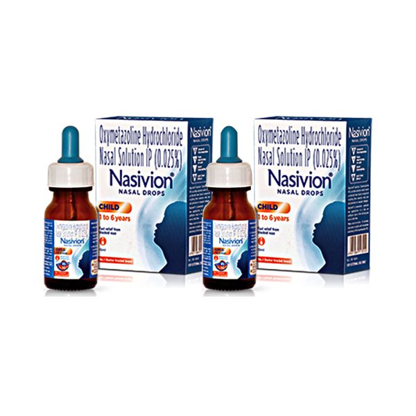 Nasivion P Drops (0.025%) – 10ml (Pack of 2)