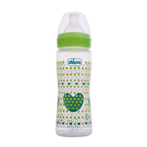 Chicco Well Being Feeding Bottle And Teats- Fast Flow-330ml – Green