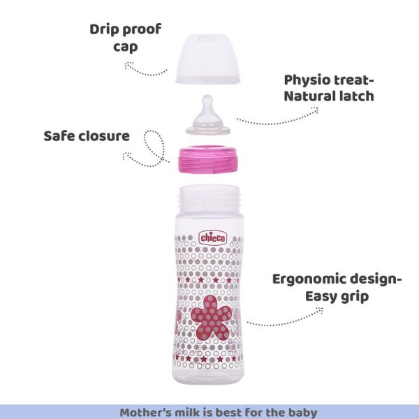Chicco Well Being Feeding Bottle And Teat Fast Flow 330ml