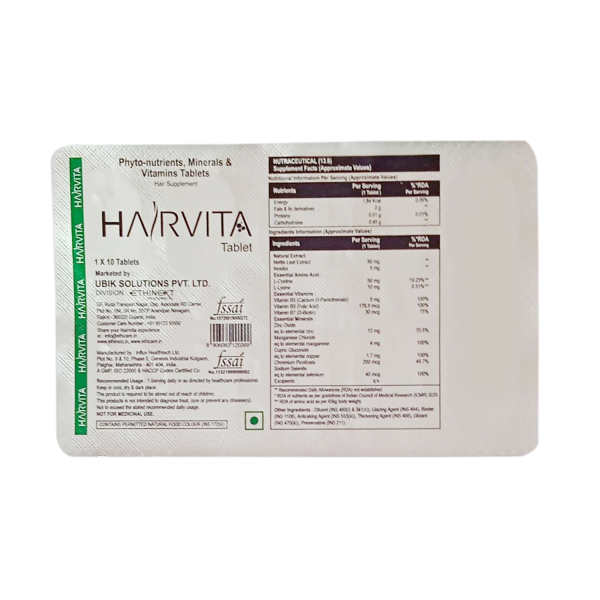Ethicare Hairvita Nutrient Tablets 1X10 Tablets Ethicare Hairvita Nutrient Tablets 1X10 Tablets
