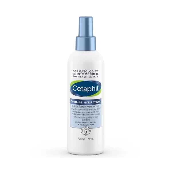 Cetaphil Optimal Hydration Body Spray Moisturizer With Hyaluronic Acid+Vitamin E For Dehydrated Skin, Cetaphil Optimal Hydration Body Spray Moisturizer With Hyaluronic Acid+Vitamin E For Dehydrated Skin, 207 ml
