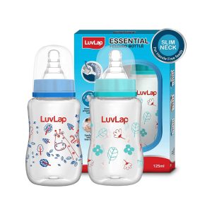 Luvlap Slim Neck Bottles and Teats Jungle Tale (125ml) Pack of 2