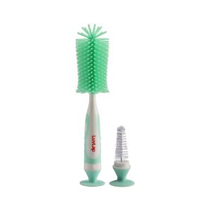 Luvlap 2-in-1 Silicone Bottle Cleaning Brush (Green)
