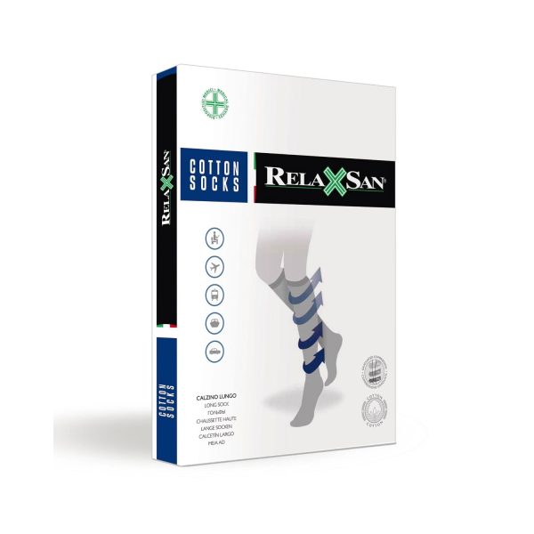 Relaxsan Cotton Socks 22-27 mmHg Knee High Black Colour Close Toe – XS