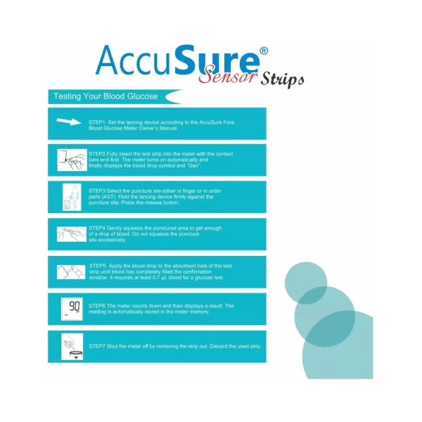 steps to use Accusure Sensor Test Strips