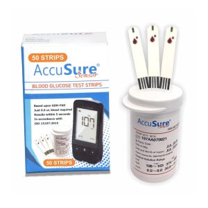 Accusure Sensor glucometer Test Strips 50 Strips