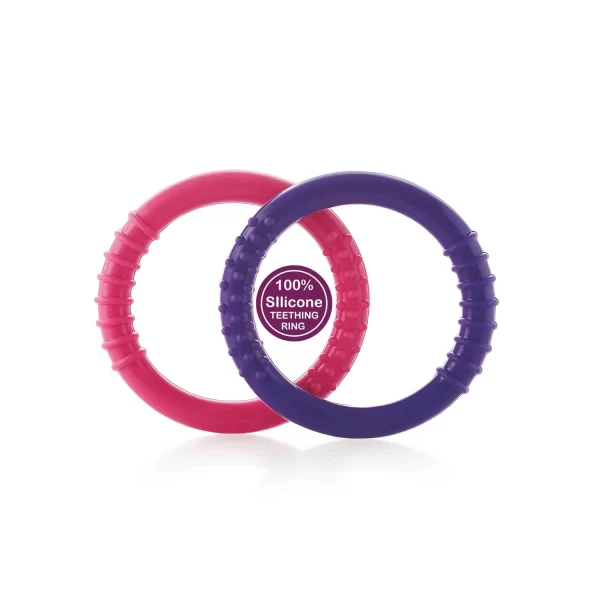 BeeBaby loops / Rings Soft Silicone Teether – Pink and Violet (Pack of 2) BeeBaby loops / Rings Soft Silicone Teether – Pink and Violet (Pack of 2)