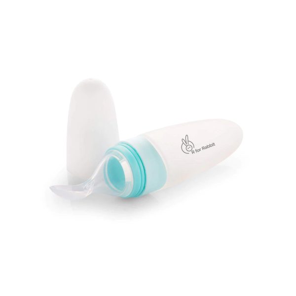 R For Rabbit Silicone Feeding Bottle Spoon (Blue)