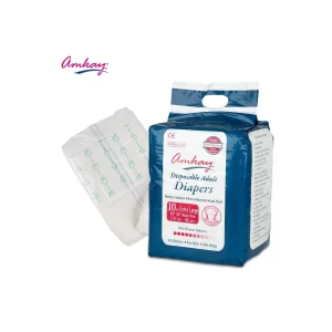 Amkay Adult Diaper XL Waist Size 50-65 Inches (10 Diapers)