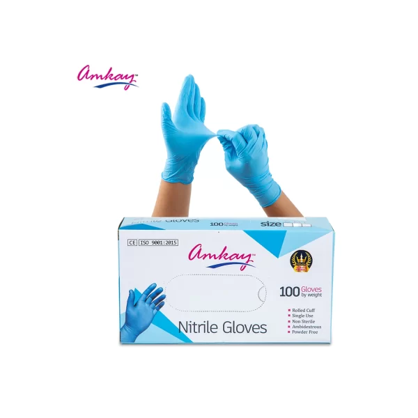 Nitrile Gloves - Large (100 Pieces) Amkay Nitrile Gloves - Large (100 Pieces)