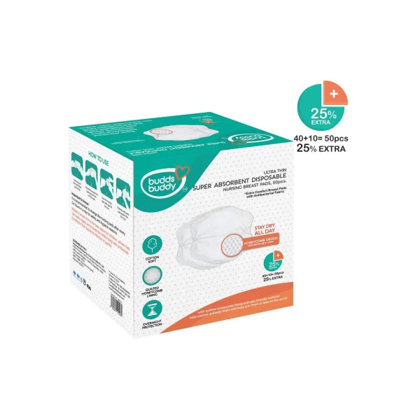 BuddsBuddy Ultra Thin Super Absorbent Disposable Nursing Breast Pads