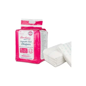 Amkay Adult Diaper Large Waist Size 38-56 Inches (10 Diapers)