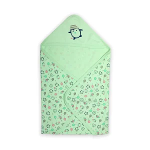 LuvLap Cotton Hooded Wrapper (Penguin Print)
