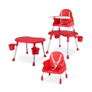 LuvLap 4 in 1 Baby High Chair - Red (M.No 19412)