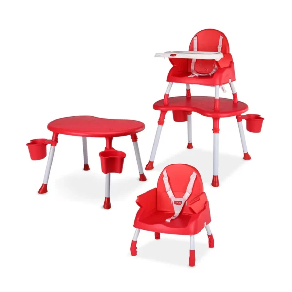 LuvLap 4 in 1 Baby High Chair - Red (M.No 19412) LuvLap 4 in 1 Baby High Chair - Red (M.No 19412)