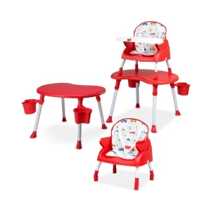LuvLap 4 in 1 Baby High Chair Red Printed