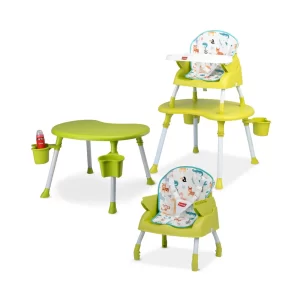 LuvLap 4 in 1 Baby High Chair Green Printed
