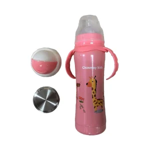 Chinmay Kids Thermal Insulation Stainless Steel Baby Feeding Bottle for New-Born/Toddler - Pink (240 ml)