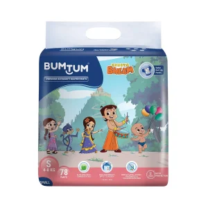 Bumtum Chota Bheem Ultrasoft Baby Diaper Pants Small 4 to 8 Kg - 78 Diapers