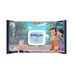 Bumtum Baby Chhota Bheem Gentle Soft Moisturizing Wet Wipes with Lid - 72 Pieces
