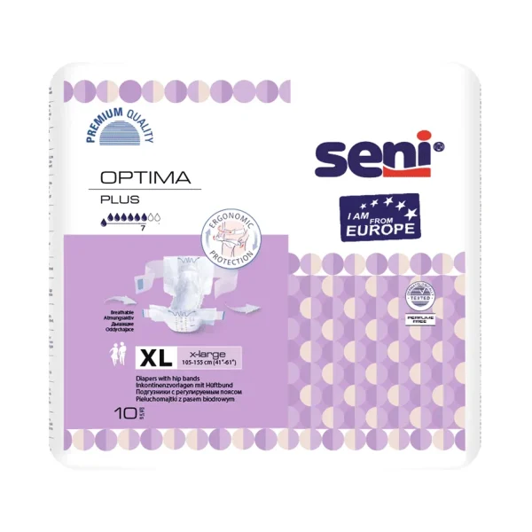 Seni Optima Plus Diaper XL 105-155cm (10 Diapers) Seni Optima Plus Diaper XL 105-155cm (10 Diapers)